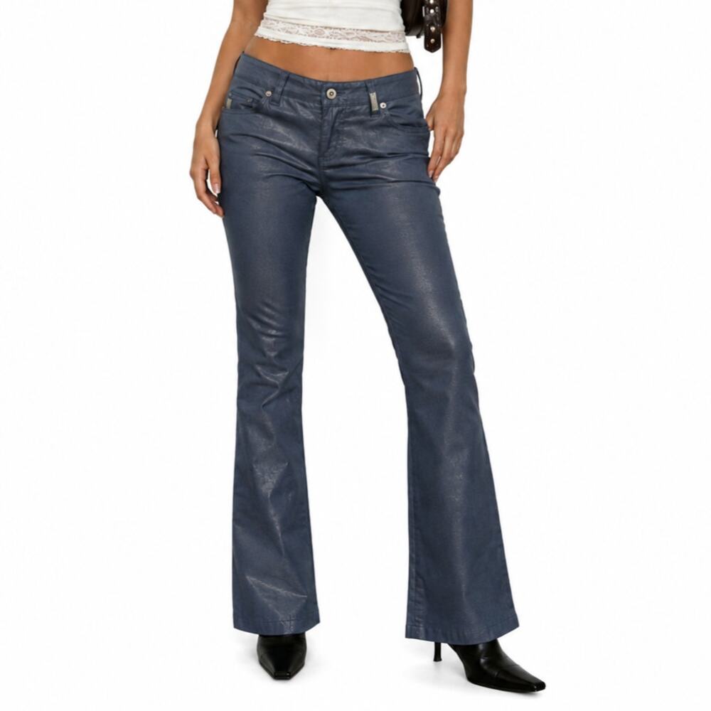 GUESS Metallic Sheen Bootcut Pants Y2K Low Rise Flare Pants 31